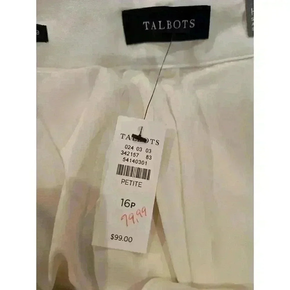 Talbots Women's Ankle Pants 16P Petite White Straight Leg Casual - Picture 3 of 10